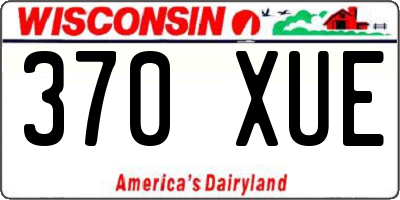 WI license plate 370XUE