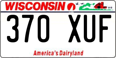 WI license plate 370XUF