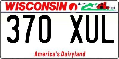 WI license plate 370XUL