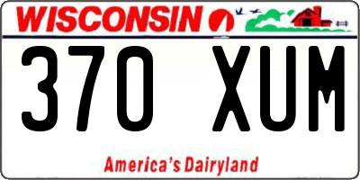 WI license plate 370XUM