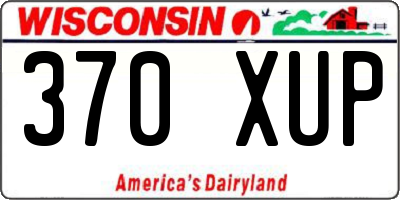WI license plate 370XUP
