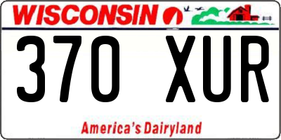 WI license plate 370XUR