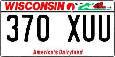 WI license plate 370XUU