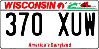 WI license plate 370XUW