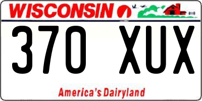 WI license plate 370XUX