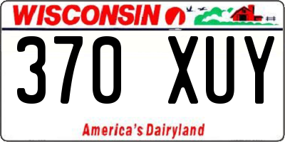 WI license plate 370XUY