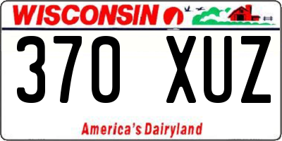 WI license plate 370XUZ