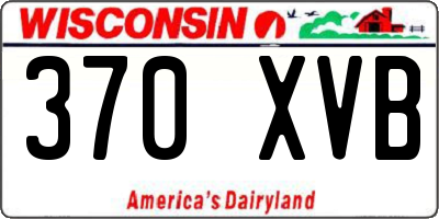 WI license plate 370XVB