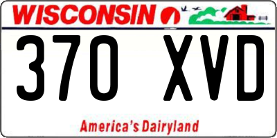 WI license plate 370XVD