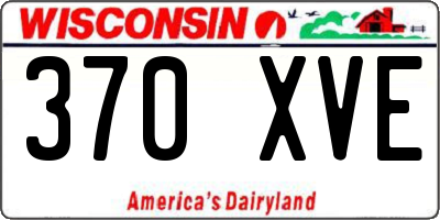 WI license plate 370XVE