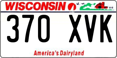 WI license plate 370XVK