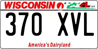WI license plate 370XVL