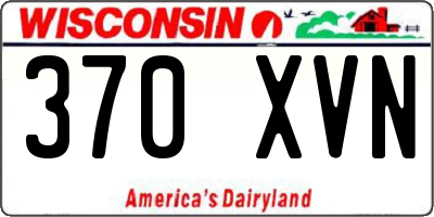 WI license plate 370XVN