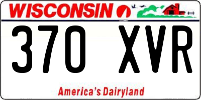 WI license plate 370XVR