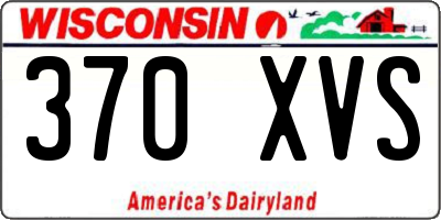 WI license plate 370XVS