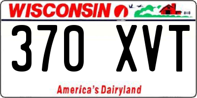 WI license plate 370XVT
