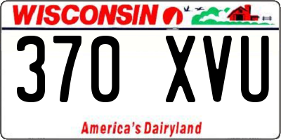 WI license plate 370XVU