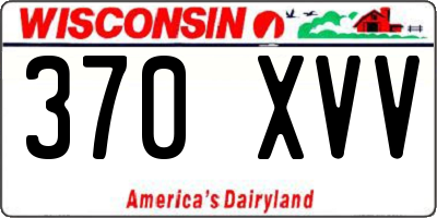 WI license plate 370XVV