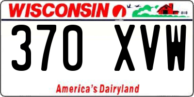 WI license plate 370XVW