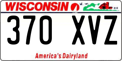 WI license plate 370XVZ