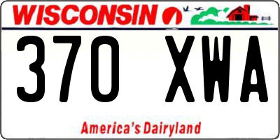 WI license plate 370XWA