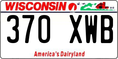 WI license plate 370XWB
