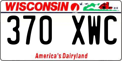 WI license plate 370XWC
