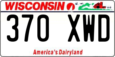 WI license plate 370XWD