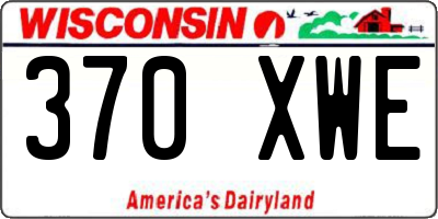 WI license plate 370XWE