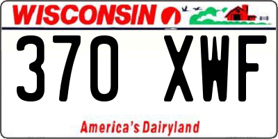 WI license plate 370XWF