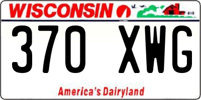 WI license plate 370XWG