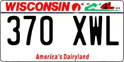 WI license plate 370XWL