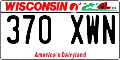 WI license plate 370XWN
