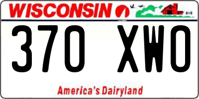 WI license plate 370XWO
