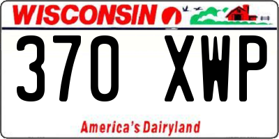 WI license plate 370XWP