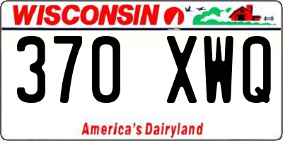 WI license plate 370XWQ