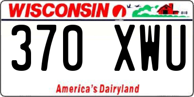WI license plate 370XWU