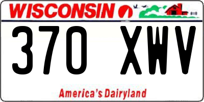 WI license plate 370XWV