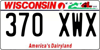 WI license plate 370XWX