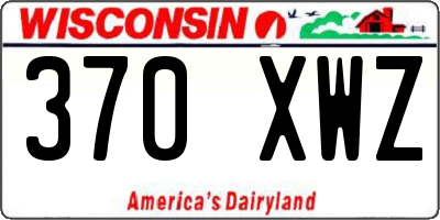 WI license plate 370XWZ