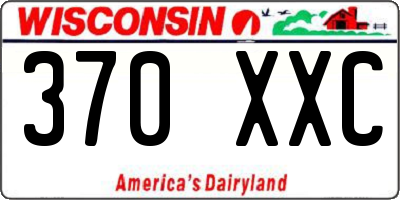 WI license plate 370XXC
