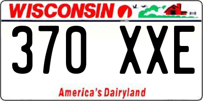 WI license plate 370XXE