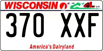 WI license plate 370XXF