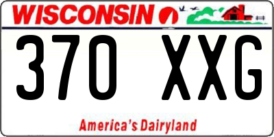 WI license plate 370XXG