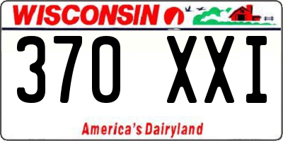 WI license plate 370XXI