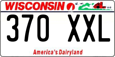 WI license plate 370XXL