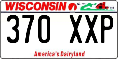 WI license plate 370XXP