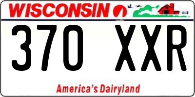 WI license plate 370XXR