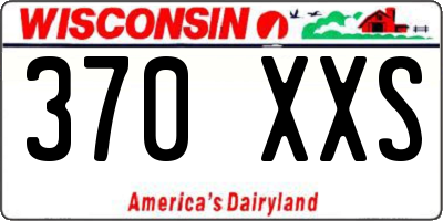 WI license plate 370XXS