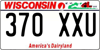 WI license plate 370XXU
